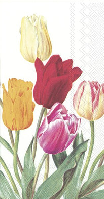 Buffet-Servietten 'Tulips' white