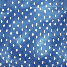 Laden Sie das Bild in den Galerie-Viewer, Cocktail-Servietten &#39;White Dots&#39; blue