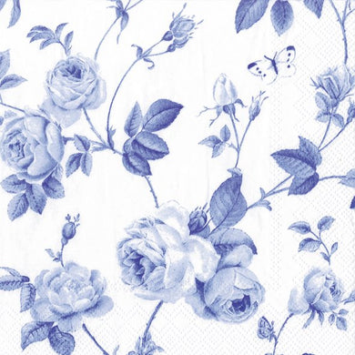 Cocktail-Serv. 'Rambling Rose' white blue