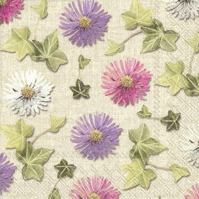 Cocktail-Servietten 'Autumn Asters' linen