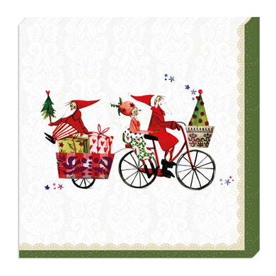 Lunch-Servietten 'Weihnachtsfahrrad'