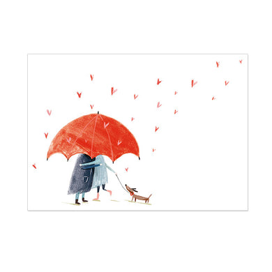Brillenputztuch 'zwei unterm Schirm mit Hund'