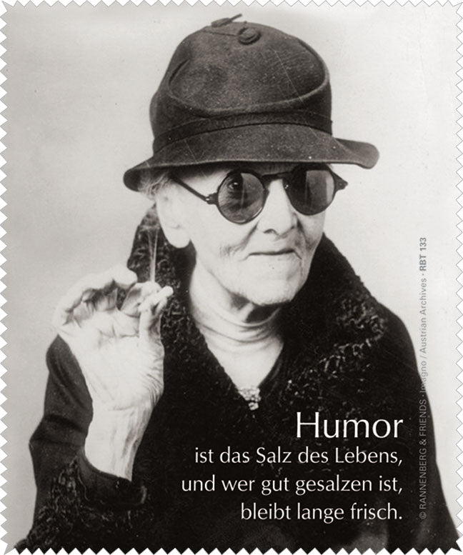 Brillenputztuch 'Humor ist das Salz des Lebens'