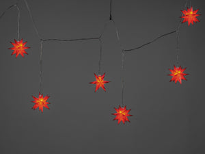 6-Sterne-Lichterkette, rot