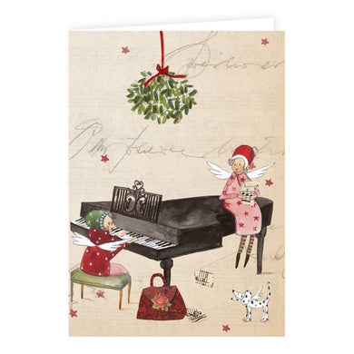 Weihnachtskarte mit Klavierflügel
